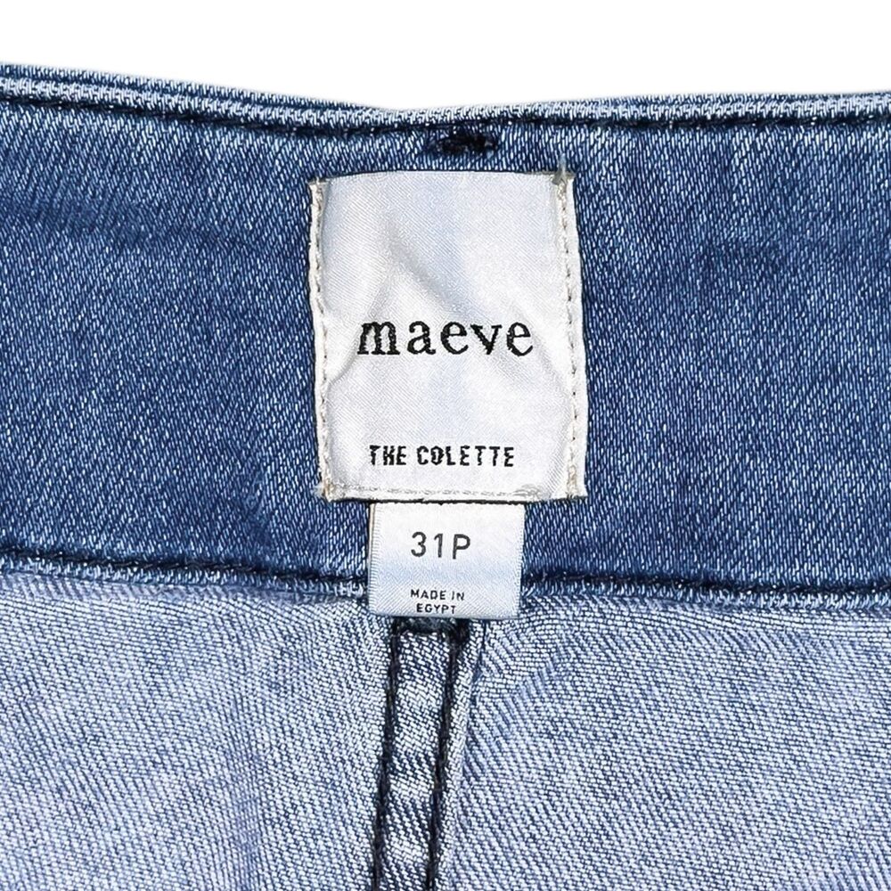 Maeve Womens 31P The Colette Cropped Wide Leg Jeans High Rise Blue Denim Casual - Picture 3 of 9